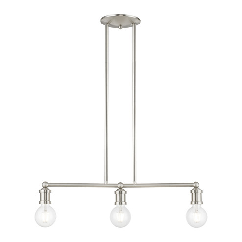 Lansdale Three Light Linear Chandelier in Brushed Nickel (107|47163-91)