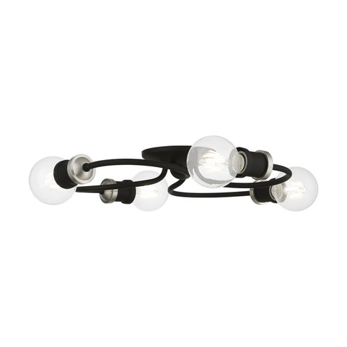 Bromley Four Light Flush Mount in Black w/Brushed Nickel (107|46384-04)