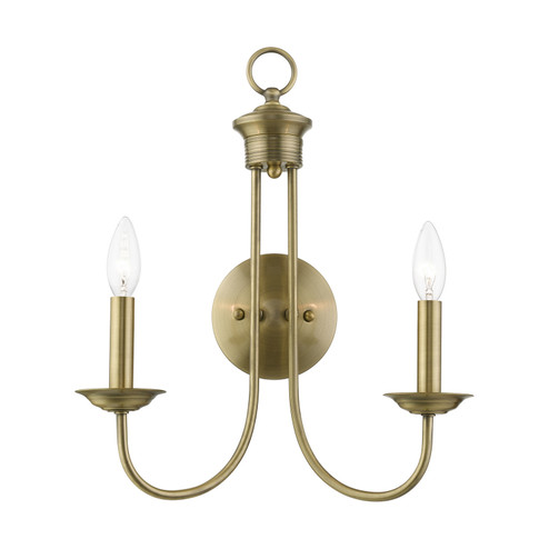 Estate Two Light Wall Sconce in Antique Brass (107|42682-01)