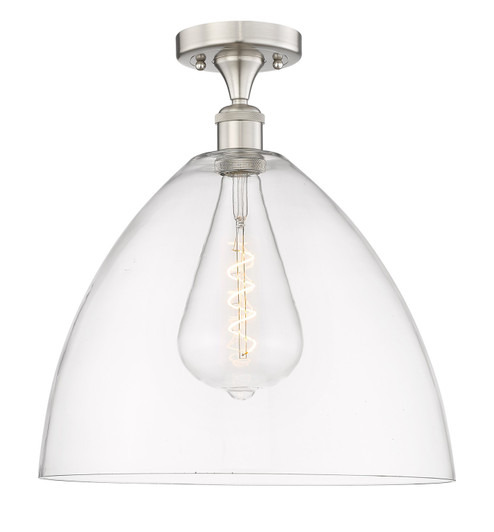 Edison One Light Semi-Flush Mount in Brushed Satin Nickel (405|616-1F-SN-GBD-162)