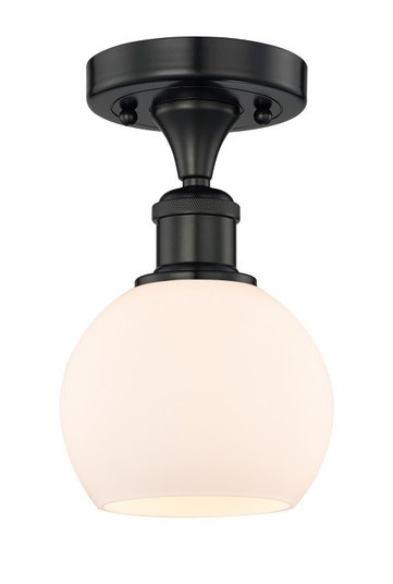 Edison One Light Semi-Flush Mount in Matte Black (405|616-1F-BK-G121-6)