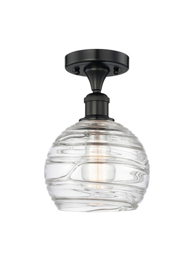 Edison One Light Semi-Flush Mount in Matte Black (405|616-1F-BK-G1213-8)