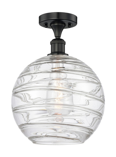Edison One Light Semi-Flush Mount in Matte Black (405|616-1F-BK-G1213-12)