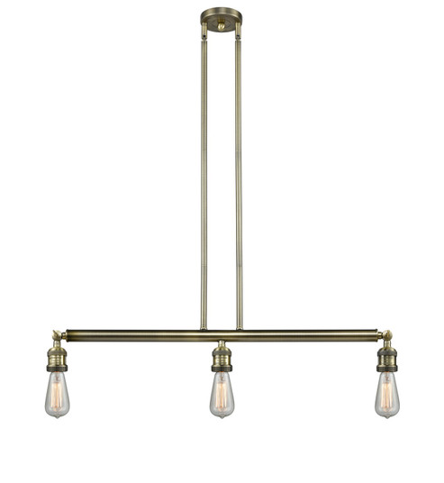 Franklin Restoration Three Light Island Pendant in Antique Brass (405|213-AB)