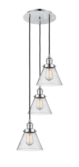 Franklin Restoration Three Light Pendant in Polished Chrome (405|113F-3P-PC-G44)