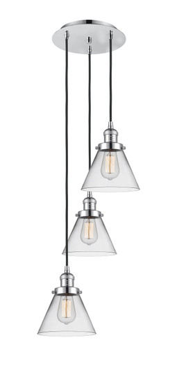 Franklin Restoration Three Light Pendant in Polished Chrome (405|113F-3P-PC-G42)