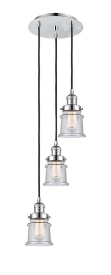 Franklin Restoration Three Light Pendant in Polished Chrome (405|113F-3P-PC-G184S)