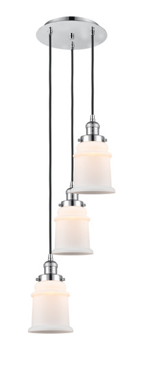 Franklin Restoration Three Light Pendant in Polished Chrome (405|113F-3P-PC-G181)