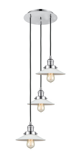 Franklin Restoration Three Light Pendant in Polished Chrome (405|113F-3P-PC-G1)