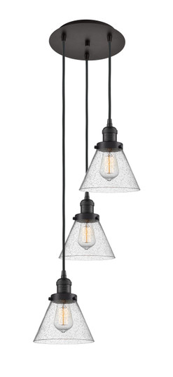 Franklin Restoration Three Light Pendant in Oil Rubbed Bronze (405|113F-3P-OB-G44)