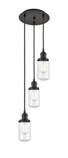 Franklin Restoration Three Light Pendant in Oil Rubbed Bronze (405|113F-3P-OB-G312)