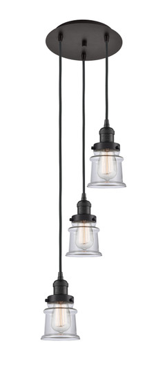 Franklin Restoration Three Light Pendant in Oil Rubbed Bronze (405|113F-3P-OB-G182S)