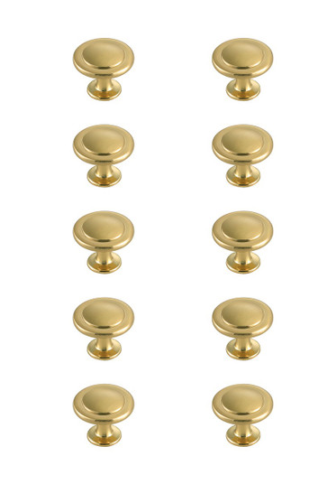 Logyn Knob Multipack (Set of 10) in Brushed Gold (173|KB2005-GD-10PK)