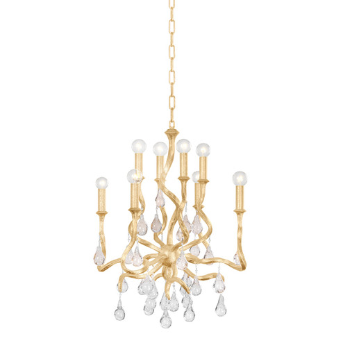 Aveline Eight Light Chandelier in Gold Leaf (68|414-23-GL)