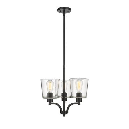 Evalon Three Light Chandelier in Matte Black (59|497003-MB)