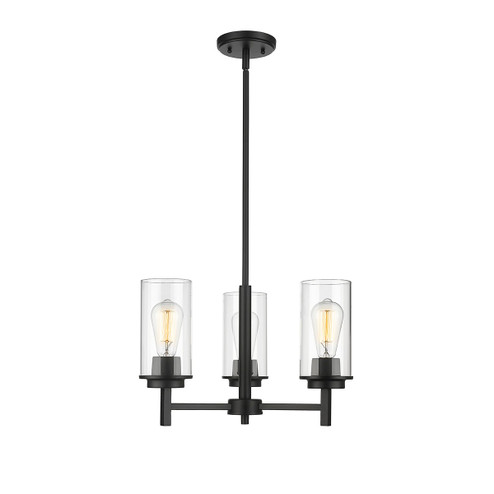 Janna Three Light Chandelier in Matte Black (59|495003-MB)