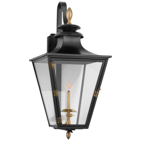 Albermarle Gas Gas Wall Lantern in Matte Black and Brass (268|CHO 2435BLK-CG)