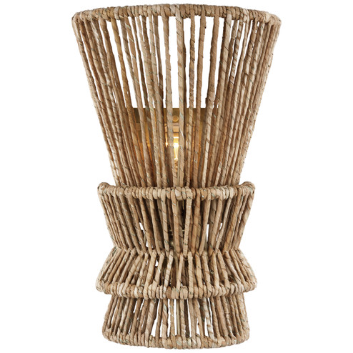 Antigua LED Wall Sconce in Antique-Burnished Brass and Natural Abaca (268|CHD 2015AB/NAB)