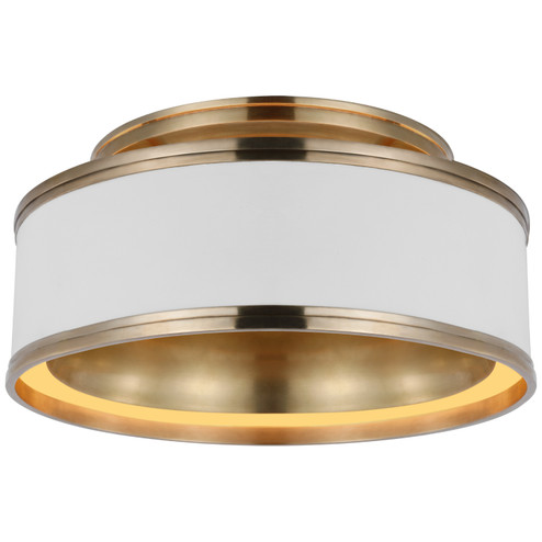 Connery LED Flush Mount in Matte White and Antique-Burnished Brass (268|CHC 4611WHT/AB)