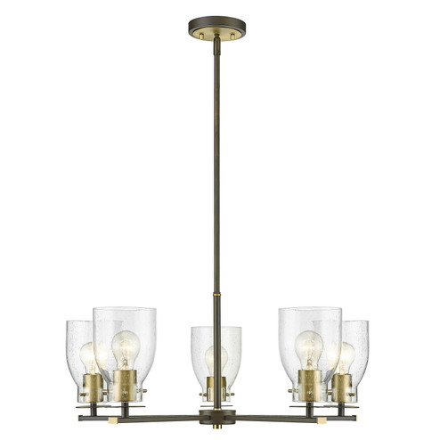 Shelby Five Light Chandelier in Oil Rubbed Bronze and Antique Brass (106|IN20002ORB)