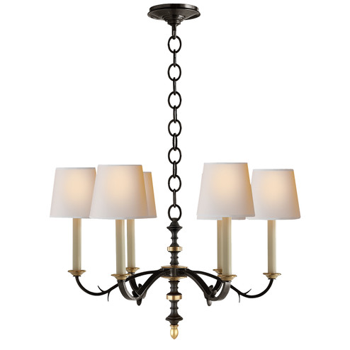 Channing Six Light Chandelier in Hand-Rubbed Antique Brass (268|TOB 5119HAB-L)