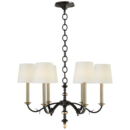 Channing Six Light Chandelier in Black and Brass (268|TOB 5119BR/HAB-L)
