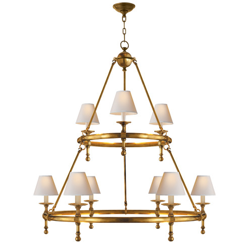 Classic Nine Light Chandelier in Hand-Rubbed Antique Brass (268|SL 5813HAB-L)