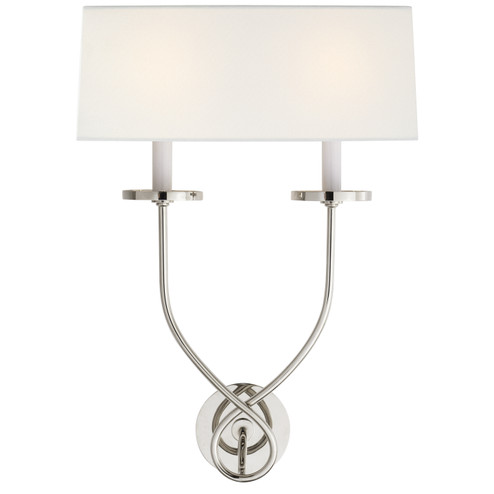 Symmetric Twist Two Light Wall Sconce in Polished Nickel (268|CHD 1612PN-L)