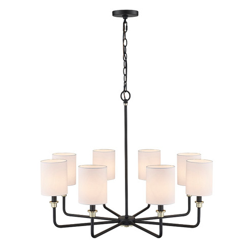 Chelsea Eight Light Chandelier in Matte Black Modern Gold (59|9148-MB/MG)