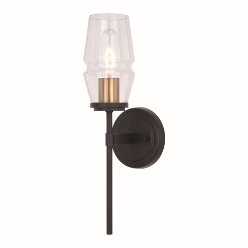 Warren One Light Wall Sconce in Matte Black and Brushed Brass (63|W0391)