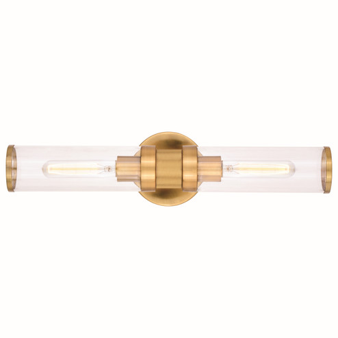 Levitt Two Light Wall Sconce in Satin Brass (63|W0390)