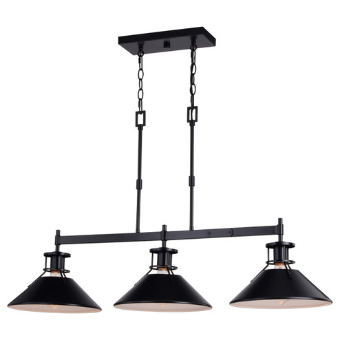 Canton Three Light Linear Chandelier in Black and Matte White (63|H0270)