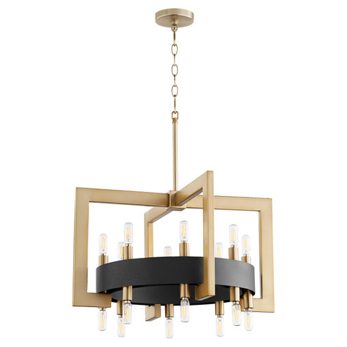 16 Light Chandelier in Noir / Aged Brass (208|11268)