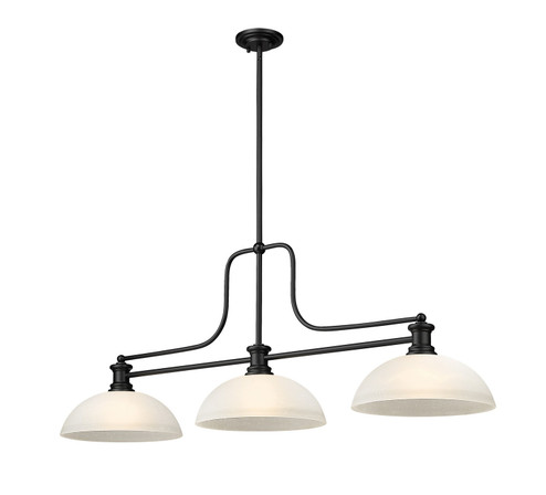 Melange Three Light Billiard in Matte Black (224|725-3MB-DWL14)