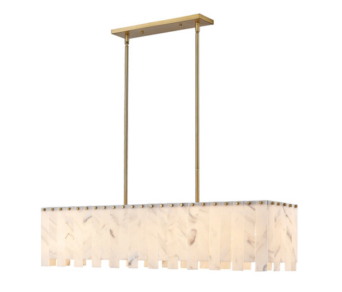Viviana Seven Light Linear Chandelier in Rubbed Brass (224|345-49L-RB) Viviana Seven Light Linear Chandelier in Rubbed Brass (224|345-49L-RB)