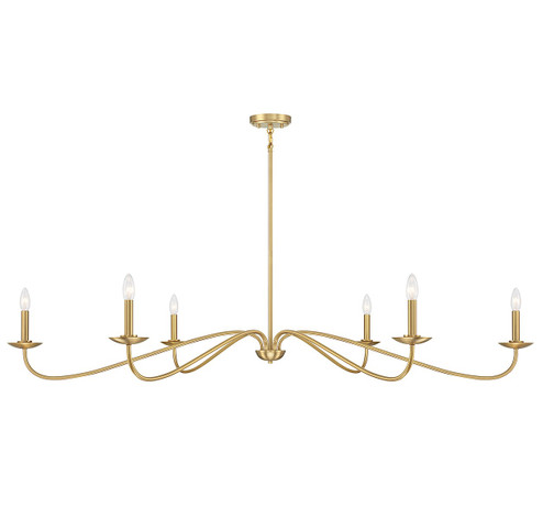 Six Light Chandelier in Natural Brass (446|M100119NB)