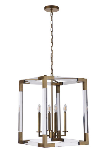 Boxford Four Light Pendant in Aged Brass (90|611442)