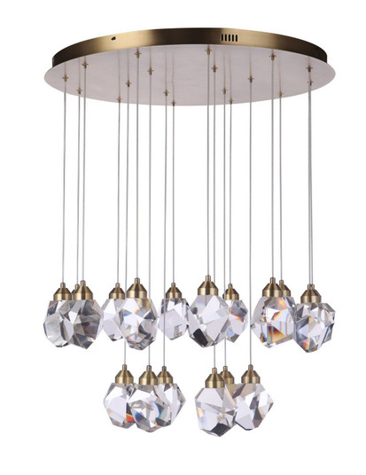 Euclid LED Chandelier in Aged Brass (90|371842)