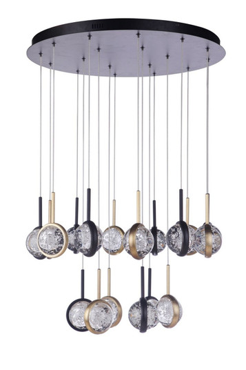 Glitzer LED Chandelier in Matte Black and Aged Brass (90|341882)