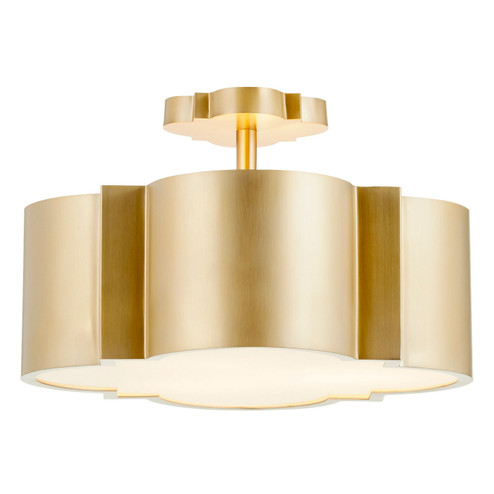 Three Light Ceiling Mount in Aged Brass (208|10064)