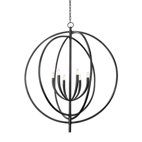 Fillea Six Light Chandelier in Black Iron (67|F8840-BI)