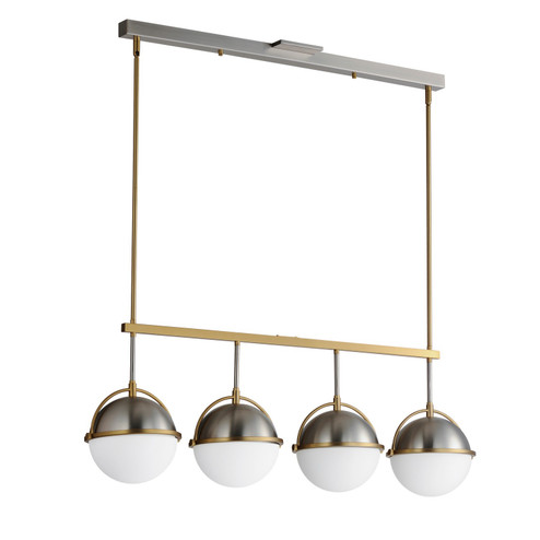 Duke Four Light Linear Pendant in Satin Nickel / Satin Brass (16|12414SWSNSBR)