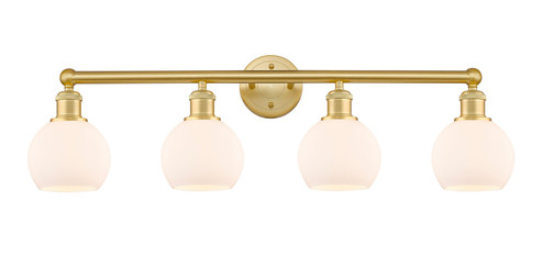 Edison Four Light Bath Vanity in Satin Gold (405|616-4W-SG-G121-6)