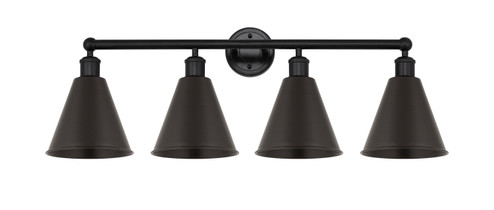 Edison Four Light Bath Vanity in Matte Black (405|616-4W-BK-MBC-8-BK)