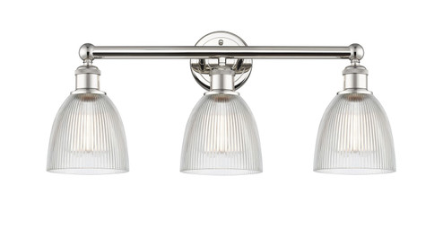 Edison Three Light Bath Vanity in Polished Nickel (405|616-3W-PN-G382) Edison Three Light Bath Vanity in Polished Nickel (405|616-3W-PN-G382)