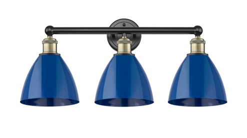 Edison Three Light Bath Vanity in Black Antique Brass (405|616-3W-BAB-MBD-75-BL)