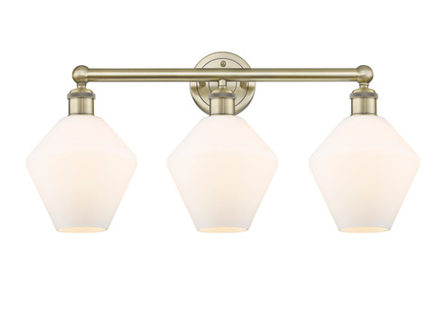 Downtown Urban Three Light Bath Vanity in Antique Brass (405|616-3W-AB-G651-8)