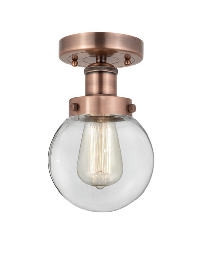 Edison One Light Semi-Flush Mount in Antique Copper (405|616-1F-AC-G202-6)