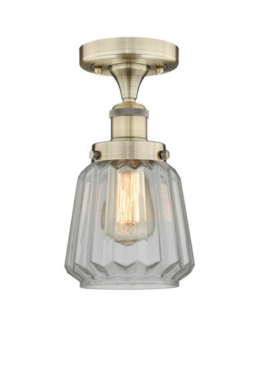 Edison One Light Semi-Flush Mount in Antique Brass (405|616-1F-AB-G142)