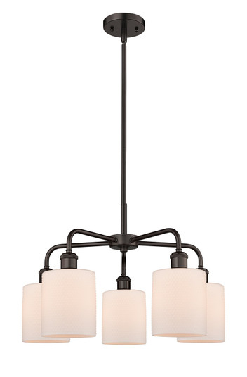 Downtown Urban Five Light Chandelier in Oil Rubbed Bronze (405|516-5CR-OB-G111)